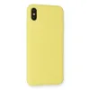 İphone Xs Max Kılıf Nano İçi Kadife Silikon - Mat Sarı