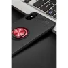 İphone Xs Max Kılıf Range Yüzüklü Silikon - Siyah-kırmızı