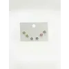Sarı-pembe-rodyum Zirkon Taşlı Pirinç Altılı  Kombin Küpe - Kp00660