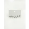 Rodyum Zirkon Taşlı Pirinç Altılı  Kombin Küpe - Kp00650