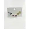 Kare Taşlı Renkli Altılı Küpe - Kp00612