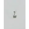 Kelebek Detaylı Göbek Piercing - Pg0077