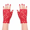 Kırmızı Dantel Parmaksız Kısa Eldiven