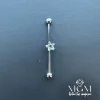Rodyum Zirkon Taşlı Çelik Köprü - Pr000169