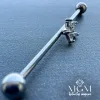 Rodyum Zirkon Taşlı Çelik Köprü - Pr000169