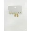 Kutup Yıldızı Detaylı Altılı Küpe - Kp00599