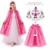 Masal Prensesi Pembe Pelerin Ve Taç Seti (85 Cm)