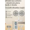 Masaüstü Dijital Ekranlı Çift Fanlı Led Işıklı Soğutucu Fan Ev Ofis Şarjlı Vantilatör