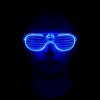 Mavi Led Işıklı Parti Gözlüğü - Neon Glow Şerit Gözlük 3 Modlu