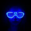 Mavi Led Işıklı Parti Gözlüğü - Neon Glow Şerit Gözlük 3 Modlu