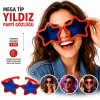Mega Tip Yıldız Parti Gözlüğü Kırmızı Renk