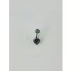 Mistik Topaz Taşlı Kalp Detaylı Göbek Piercing - Pg0015