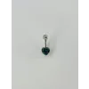 Mistik Topaz Taşlı Kalp Detaylı Göbek Piercing - Pg0020