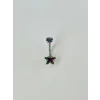 Mistik Topaz Taşlı Yıldız Detaylı Göbek Piercing - Pg0038
