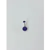 Rodyum Zirkon Taşlı Çelik Göbek - Pg0068