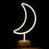 Neon Işıklı Ay Masa Gece Lambası Pil+usb