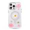 Newface İphone 15 Pro Max Flower Magsafe Kapak - Pembe
