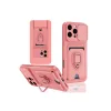 Newface İphone 16 Pro Kılıf Zuma Kartvizitli Yüzüklü Silikon - Pembe