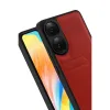 Oppo A38 Sara Kartvizitli Deri Kılıf - Kırmızı