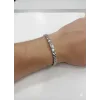 Siyah Deri / Çelik  Erkek Deri Bileklik 20 Cm  - Ebl0034