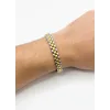Siyah Deri / Çelik  Erkek Deri Bileklik 20 Cm  - Ebl0057