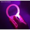Pembe Led Işıklı Baskı Yapılabilen Pilli Bileklik Bilezik 1,5 Cm Genişlik