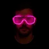 Pembe Led Işıklı Parti Gözlüğü - Neon Glow Şerit Gözlük 3 Modlu