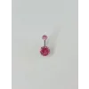 Pembe Taşlı Göbek Piercing - Pg0037