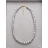 Beyaz Cam İnci  Kolyeler 40+5 Cm  - Kl0300