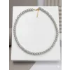 Beyaz Cam İnci  Kolyeler 40+5 Cm  - Kl0301