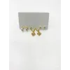   Zirkon Taşlı Pirinç Altılı  Kombin Küpe - Kp00580