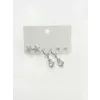Sallantılı Çiçek Detaylı Altılı Küpe - Kp00624