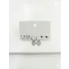 Sallantılı Kalp Detaylı Altılı Küpe - Kp00636