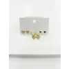 Sallantılı Kalp Detaylı Altılı Küpe - Kp00635