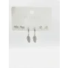 Sallantılı Yaprak Detaylı Altılı Küpe - Kp00575