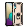 Samsung Galaxy A02 Kılıf Sofya Yüzüklü Silikon Kapak - Gold