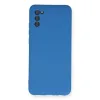 Samsung Galaxy A03s Kılıf Nano İçi Kadife Silikon - Mavi