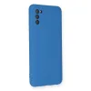 Samsung Galaxy A03s Kılıf Nano İçi Kadife Silikon - Mavi