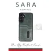 Samsung Galaxy A06 Kılıf Sara Kartvizitli Deri Kılıf - Taba