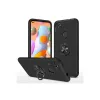 Samsung Galaxy A11 Kılıf Elit Yüzüklü Kapak - Siyah