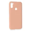 Samsung Galaxy A11 Kılıf Nano İçi Kadife Silikon - Pudra