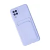 Samsung Galaxy A12 Kılıf Kelvin Kartvizitli Silikon - Lila
