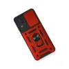 Samsung Galaxy A12 Kılıf Pars Lens Yüzüklü Silikon - Kırmızı
