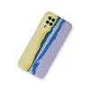 Samsung Galaxy A22 Kılıf Ebruli Lansman Silikon - Sarı-lila