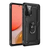 Samsung Galaxy A72 Kılıf Sofya Yüzüklü Silikon Kapak - Siyah