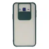 Samsung Galaxy J7 Kılıf Palm Buzlu Kamera Sürgülü Silikon - Yeşil