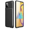 Samsung Galaxy M51 Kılıf Auto Focus Karbon Kapak - Siyah