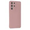 Samsung Galaxy S21 Ultra Kılıf Nano İçi Kadife Silikon - Pudra