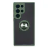 Samsung Galaxy S23 Ultra Kılıf Montreal Yüzüklü Silikon Kapak - Yeşil