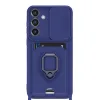 Samsung Galaxy S25 Plus Kılıf Zuma Kartvizitli Yüzüklü Silikon - Lacivert
